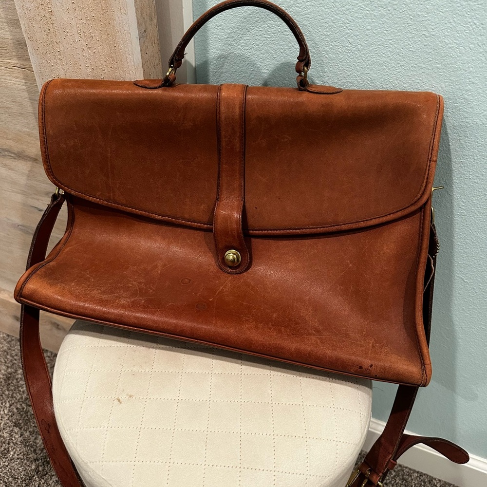 Vintage Coach briefcase, brown leather